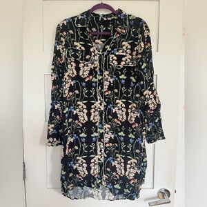 Zara floral shirt dress
